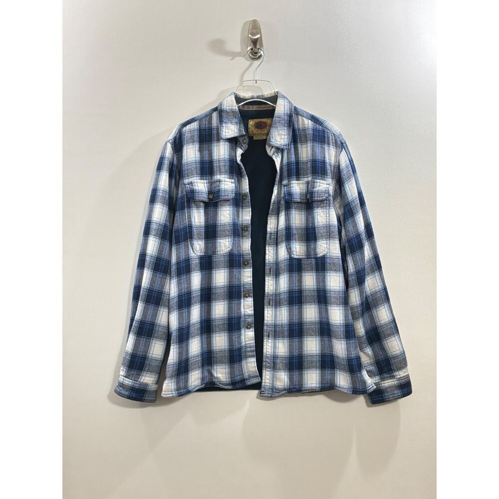 Boston Trader Luxury Vintage Plaid Sherpa Lined Flannel Button-Down Shirt Mens